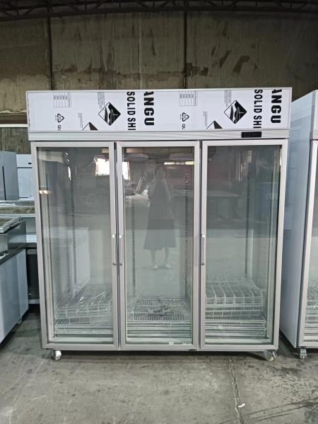 Display comercial de bebidas geladeira 3 portas de vidro chiller vertical 110V 60Hz