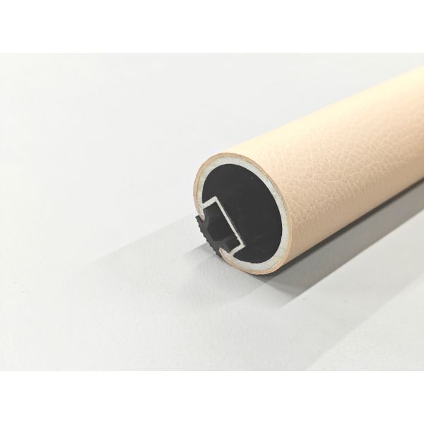 Premium Aluminum Alloy Wardrobe Hanger Rod with PVC Leather Coating - Silent Clothing Rail, Durable & Space-Saving
