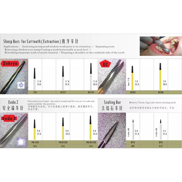 Clinic Surgical Diamond Burr Drill Bits Dental Tungsten Carbide Burs