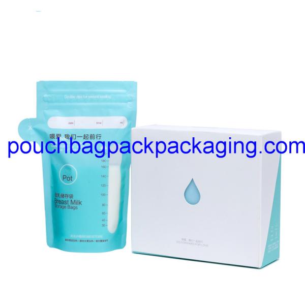 200 ml breast milk storage pouch bag supplier, waterproof double zipper on zipper