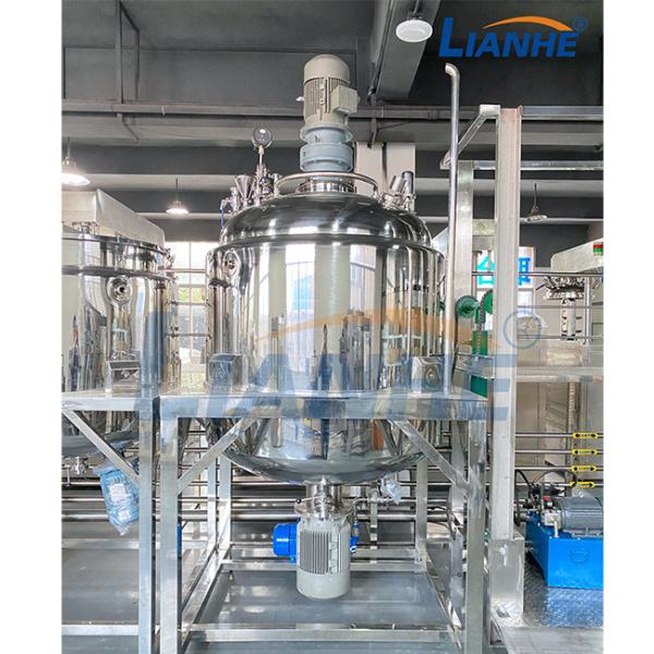 Big Capacity 6000L Facial Vacuum Emulsifier Mixer Skincare Reactor Tank With Heating