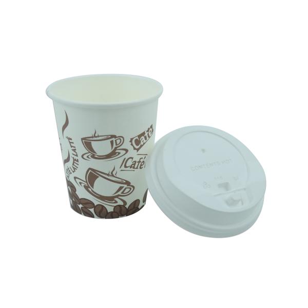 300ml Take Away Coffee Paper Cups SGS FDA LFGB Standard With Plastic Lids
