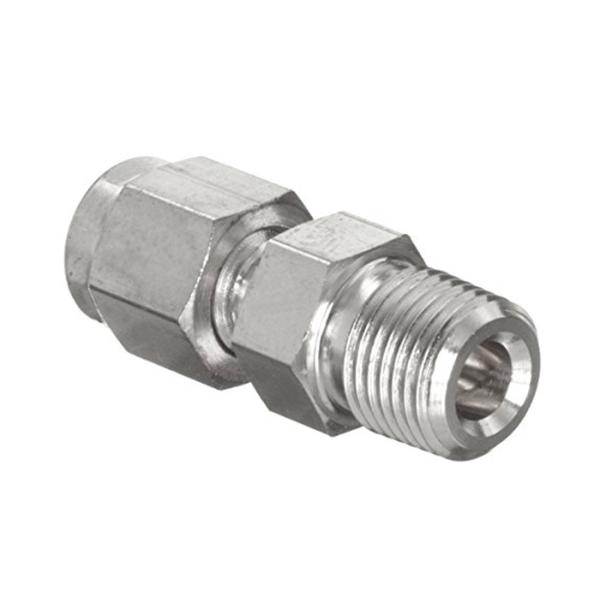 Fractional Tube NPT Compression Tube Fittings High Hardness Straight Male Connectors