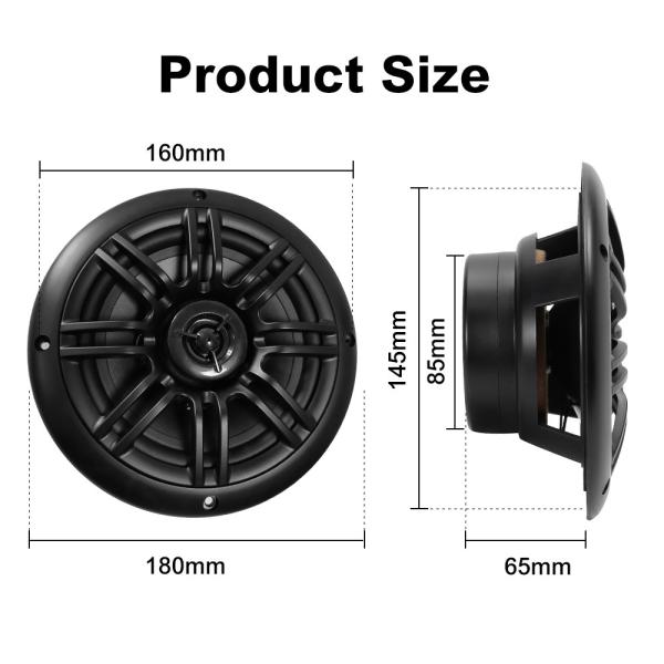 GRANDnavi 6.5Inch Waterproof Speakers For Marine , Audio Tweeter 13 Mylar Magnetic Height 80mm