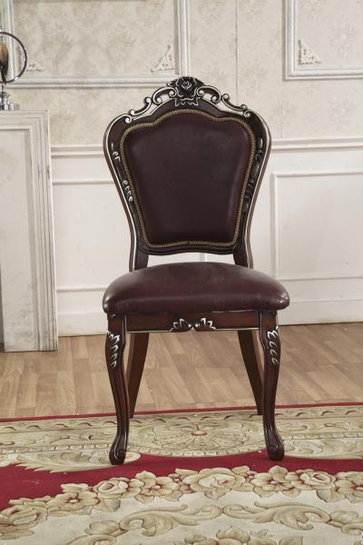 luxury dark color French style wood dining chair furniture