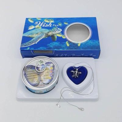 DIY Fashion Wish Pearl Necklace Ananda Gift Box Sets with Turtle Cage Pendant for Holiday Gift