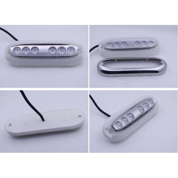 12VDC RGBW Stainless Steel 6 LED Marine LED Light / Oval Underwater Lights