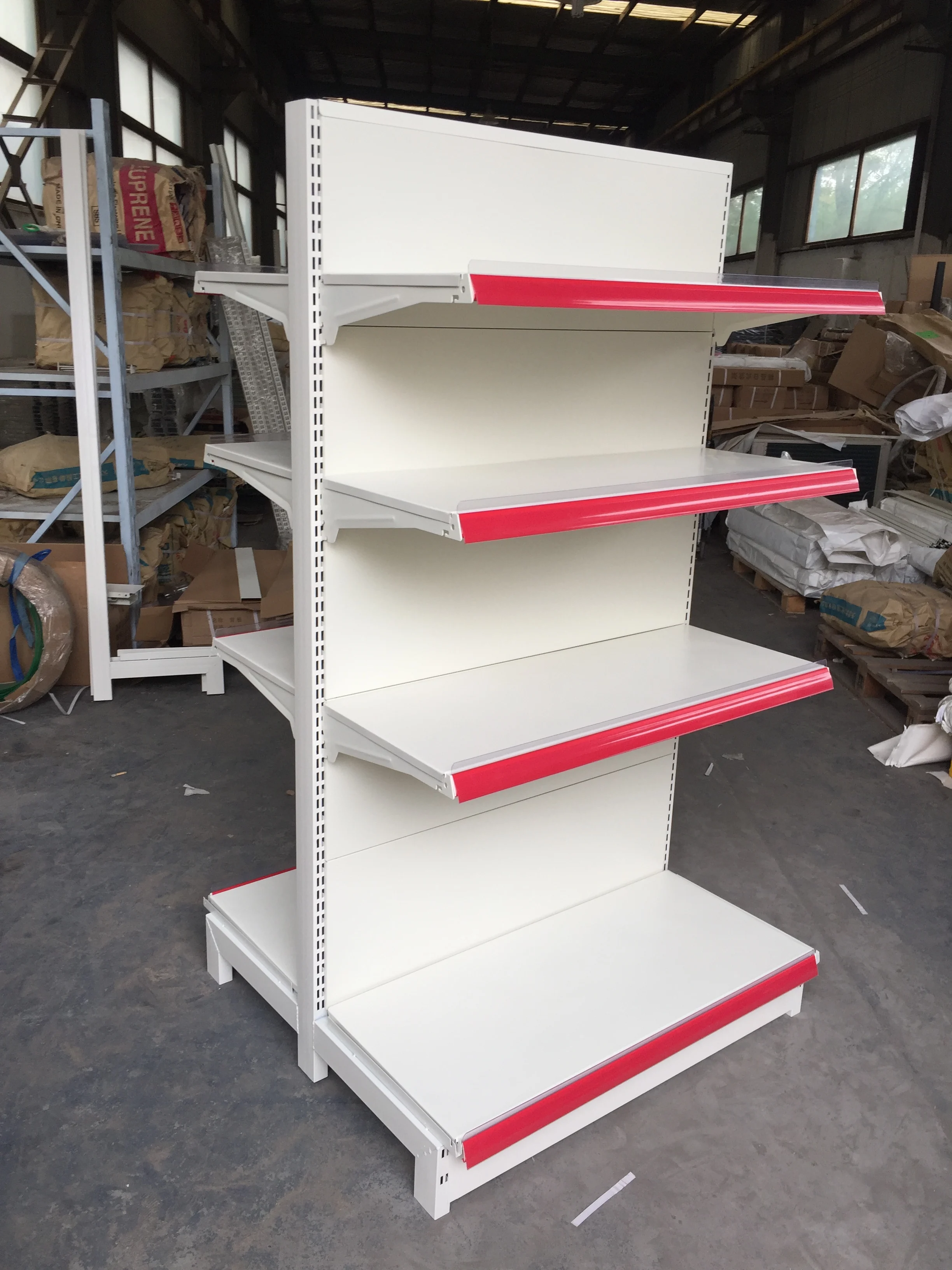 Estantes dobles de tamaño de color personalizado al por mayor para estanterías de supermercados de tiendas minoristas