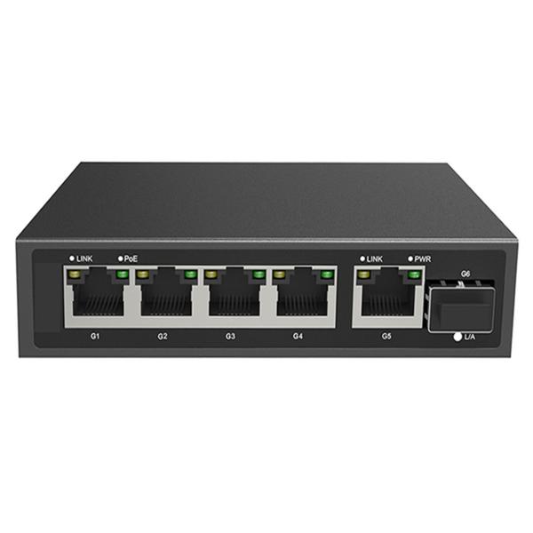 完全なギガビットPoE繊維スイッチ5x10/100/1000M RJ45 1x1000MアップリンクSFPの港