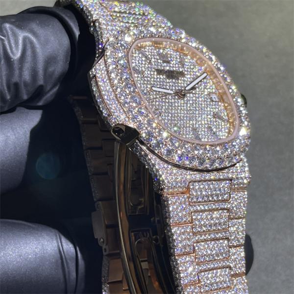 Busto do OEM Moissanite abaixo do relógio VVS feito a mão luxuoso Moissanite Diamond Watch