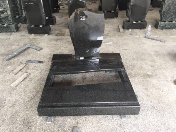 Unique Upright Granite Headstones , European Style Black Headstones For Graves