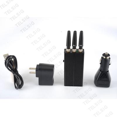 GSM / 2G / 3G Portable Cell Phone Signal Jammer , 3 Antenna Portable Cell Phone Blocker Isolator
