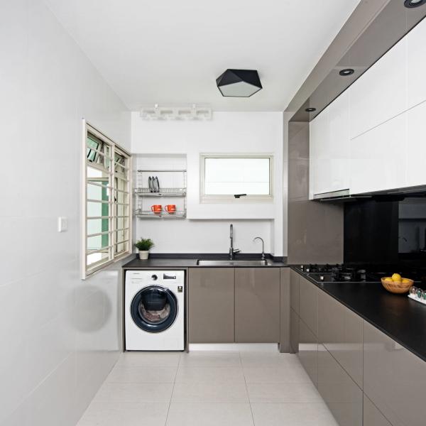 Small Size High Gloss Gray And White Lacquer Kitchen Cabinet Smart Kitchen Pantry Cabinet