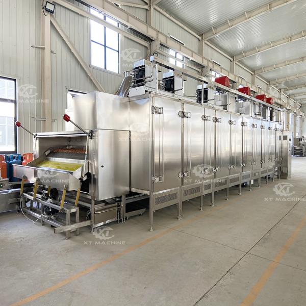 Machine de torréfaction continue de noix 500 kg/h en acier inoxydable à commande PLC