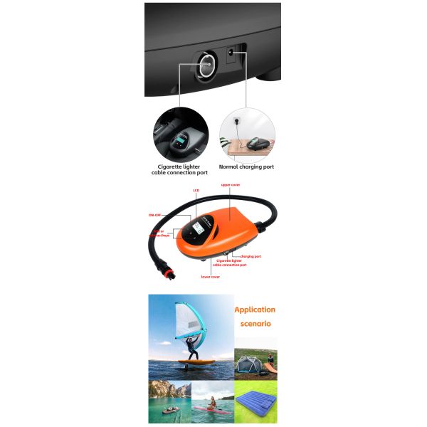 Rechargeable 2500mAh Surfboards Accessory ABS SUP Inflatable Boats Kayak Accessory