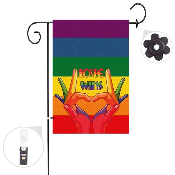 arco-íris feito sob encomenda Pride Garden Banner alegre das bandeiras de praia da transferência térmica do poliéster 100D