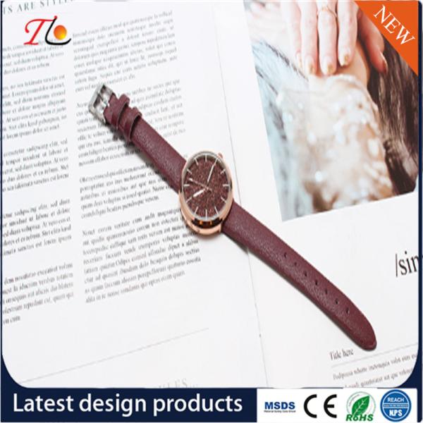 Wholesale Customization PU Watch Alloy Case Quartz Watch Fashion Watch Colorful Leather Band Shining Diamond Lady Watch
