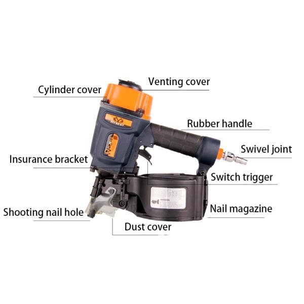 Powerful Pneumatic Air Nail Gun CN45 55 70 80 90 100 Coil Nailer for Customized OEM