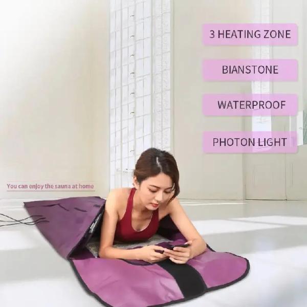 Custom 110-240V Low EMF Zero EMF Far Infrared Sauna Blanket with Bian Stone for Weight Loss and Beauty Salon