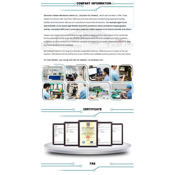 Flexible FPC Backlight Membrane Switch Embedded LED Illuminated Membrane Switch