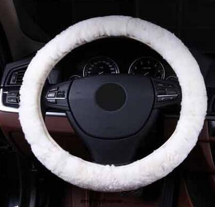 Steeringwheel faux fur Steering Wheel Cover Genuine Leather Cover NEW
