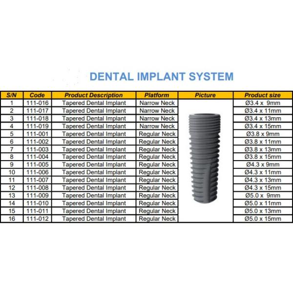 2D/3D Customized Dental Implant Prosthetic Abutment for Narrow Regular Neck Implants
