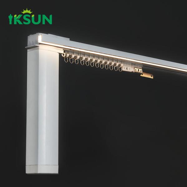 Smart Electric Curtain Rail With LED Lighting Embedded  Strip Lights Track Rail