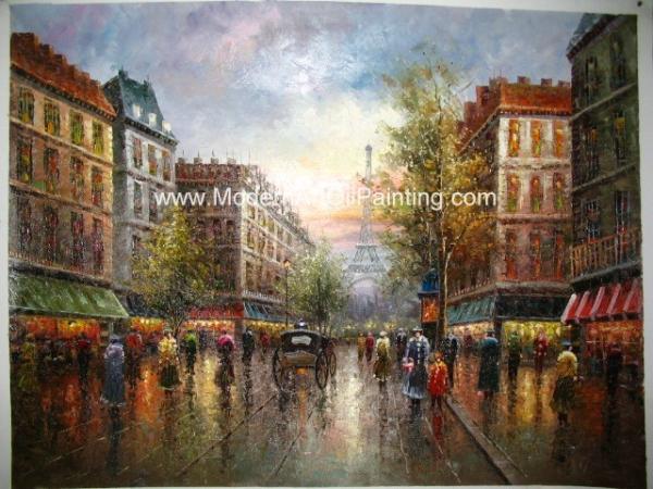 Palette Knife Paris Oil Paintings Handmade Thick Oil Texture Bedroom Deco