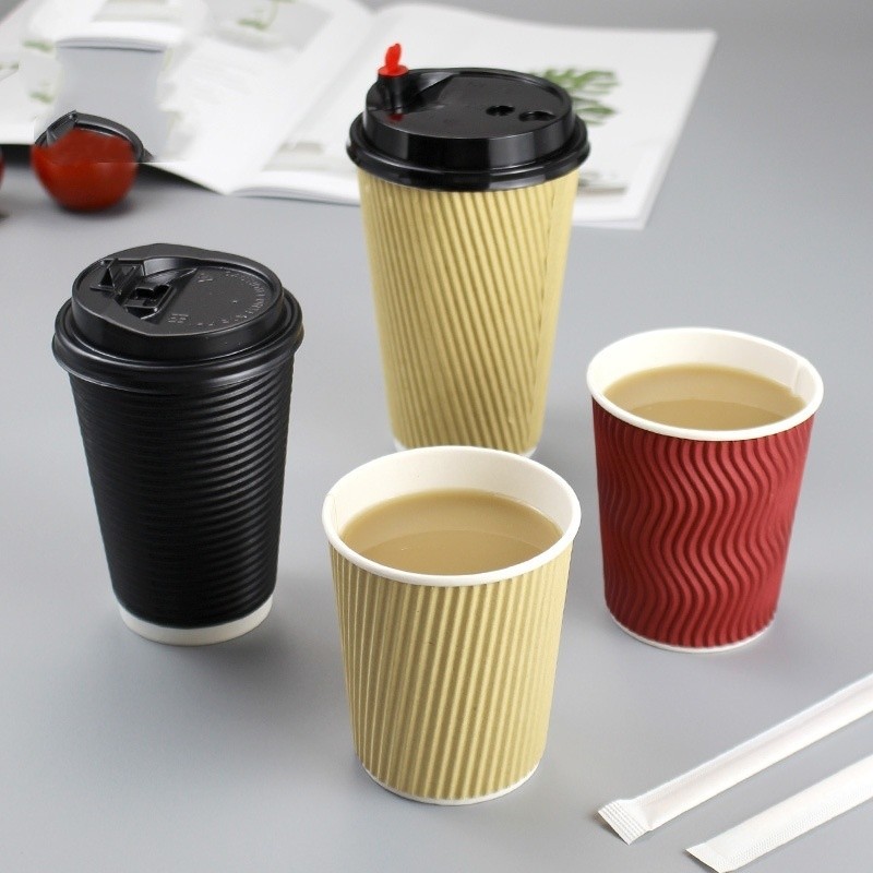 Regular Base Supply Simple Style Disposable Paper Cup 8oz 260g 18 PE 250 Double Wall