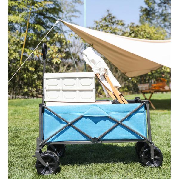 Lightweight 4 Wheels Military Camping Gear Wagon Cart 600D Oxford