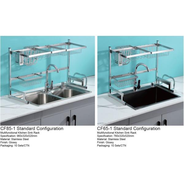 Polishing Sink Drying Rack 20 Inch Height , Rust Free Kitchen Dish Rack Over Sink
