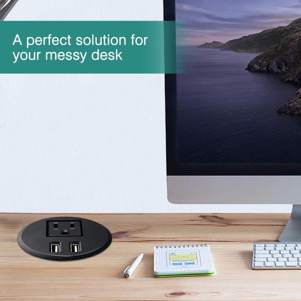 Economy 4.92 Ft Extension Cord 1 UK Outlet and 1 USB-A 1 USB-C Ports For Office Home Hotel Power Socket Flip Up Deck