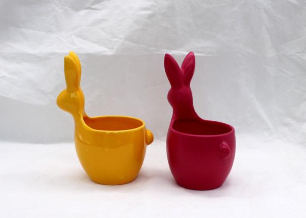 Easter Bunny Ceramic Vases And Pots Colorful Flower Pots For Table Decoration