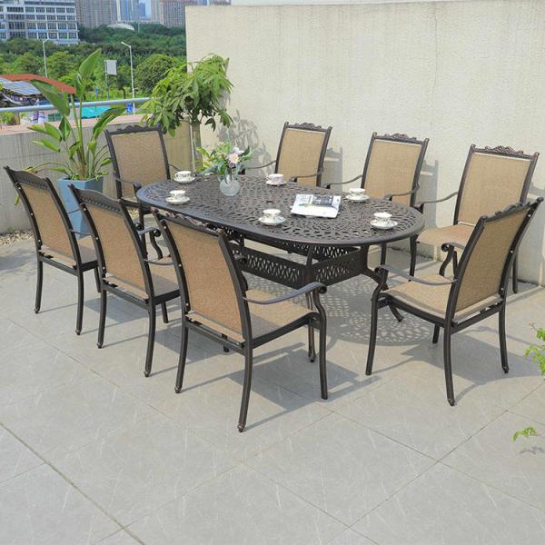 Черный / кремовый ратан Алюминиевый набор для столовой