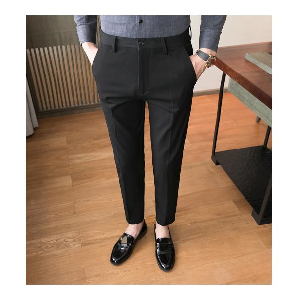 Cor sólida Negócios Casual Usar Traje Formal Calças Formal Plus Size Calças de Homem Calças