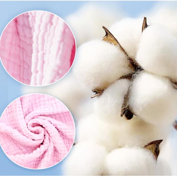 Multilayer Pink Yellow Gauze Fabric 165GSM Newborn Baby Bath Towels