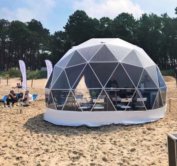 Tenda de aço para eventos ao ar livre, econômico, de família, acampamento, hotel, tenda de domo