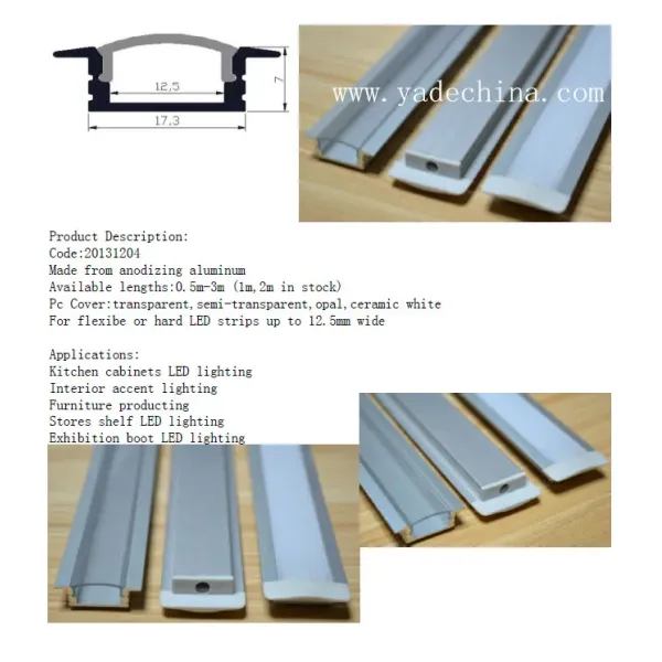 6063 T5 Aluminum Alloy LED Aluminum Profile with Customized Length and Heat Dissipation for LED Strip Diffusion