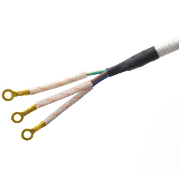 CEE 16A Electric Iron Cotton Cable VDE Black White Ac Power Cord Steam Home Appliance H03RT-F 3x42/0.15mm Male End Type