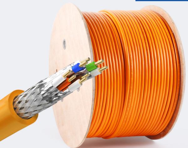 Orange  SFTP CAT 8 22AWG LSZH Cable  2000MHz Bandwidth