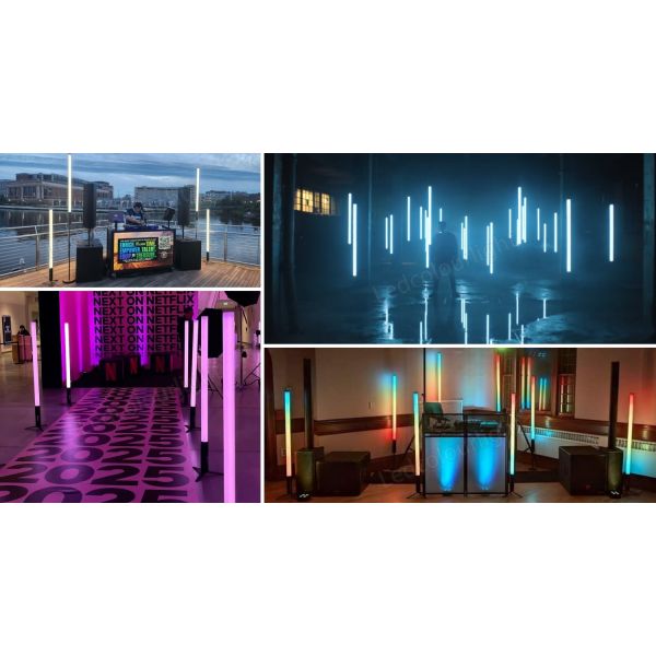 DMX Remote Control Wireless Battery 360 Degree LED Tubes DJ Stage Light for Events