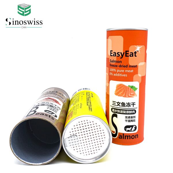 Customized Sizes Freeze Dried Food Paper Cans Pet Food Paper Cylinder Container