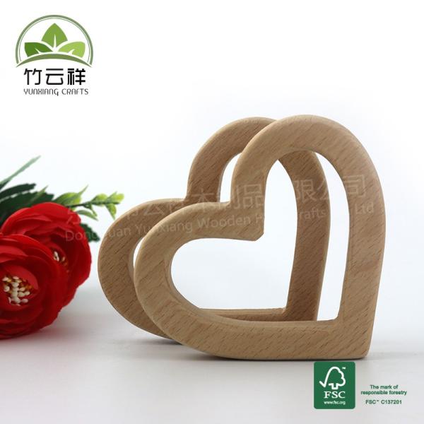 heart- shaped Wooden baby Teether Natural Grasping Toy