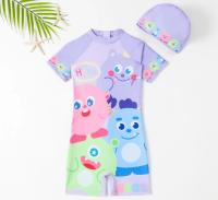 Niños Cuello Redondo Xl Niños Trajes de baño Conjunto regular de protección solar de hasta 50