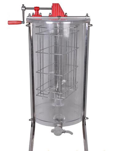 2 Frames Stainless Steel Transparent Manual Honey Extractor Beekeeping Equipment