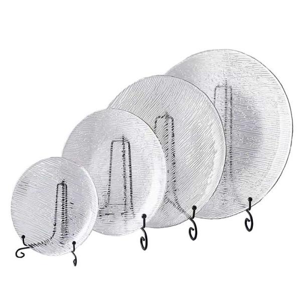 Platos de vidrio texturizado con borde dorado | Venta al por mayor a granel | Servicio OEM | Suministro para bodas/hoteles | Cumplimiento rápido