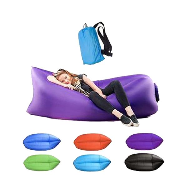 Custom Logo Inflatable Air Bed Sofa Lounger Couch Chair Bag Outdoor Camping Beach Inflatable Couch Sofa For Adult