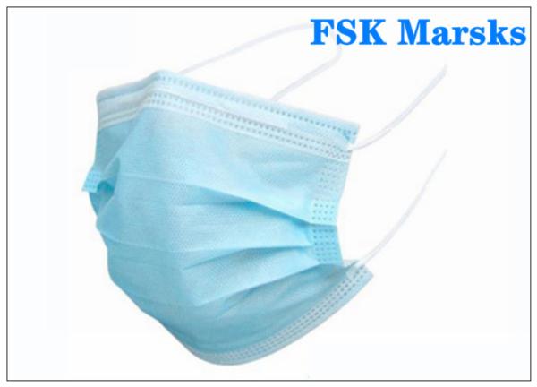 Block Coronavirus 3 Ply Disposable Face Mask Aseptic Melt Blown Cloth Blue Mask