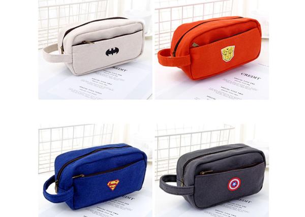 custom creative canvas pen bag with large capacity multi-layer zipper stationery bag for pens