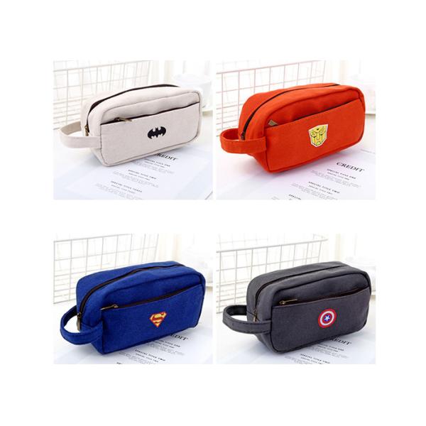 custom creative canvas pen bag with large capacity multi-layer zipper stationery bag for pens